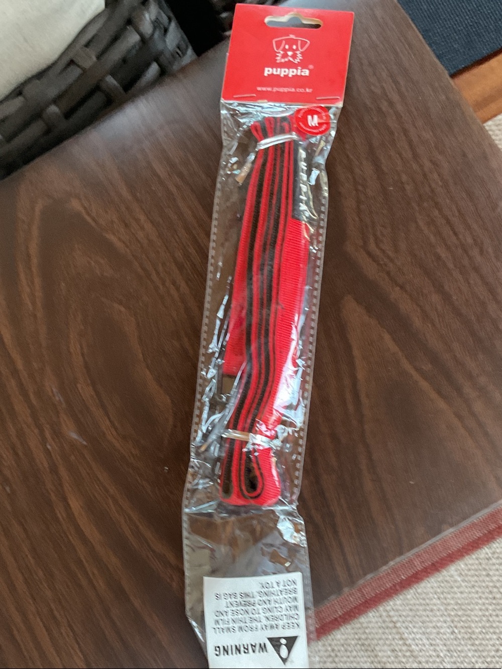 Puppia Red and Black Striped Dog Leash